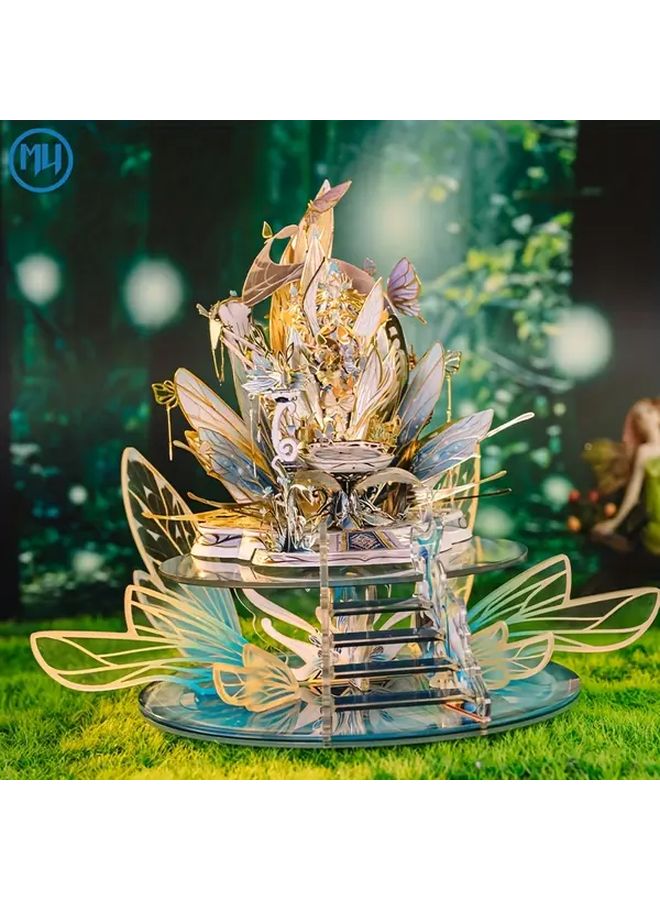 Elf Castle 3D Metal Puzzle Kit DIY Miniature Model Set With Stand For Adults Gift - Image 1